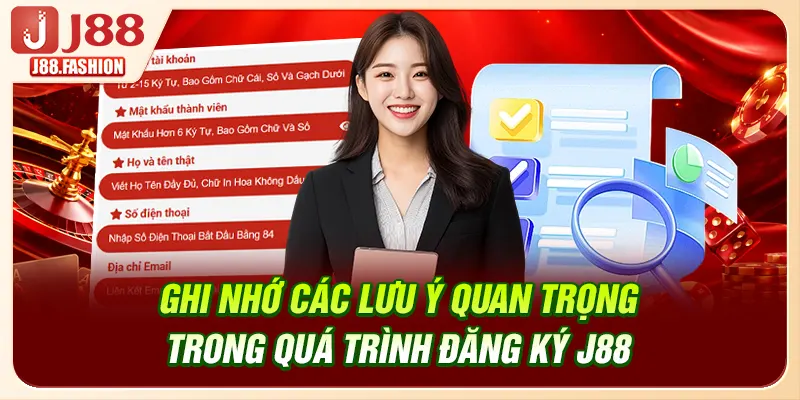 Ghi nhớ các lưu ý quan trọng trong quá trình đăng ký J88